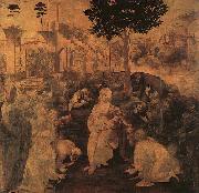  Leonardo  Da Vinci Adoration of the Magi oil painting on canvas